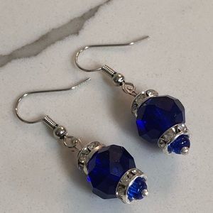 Blue and crystal earrings